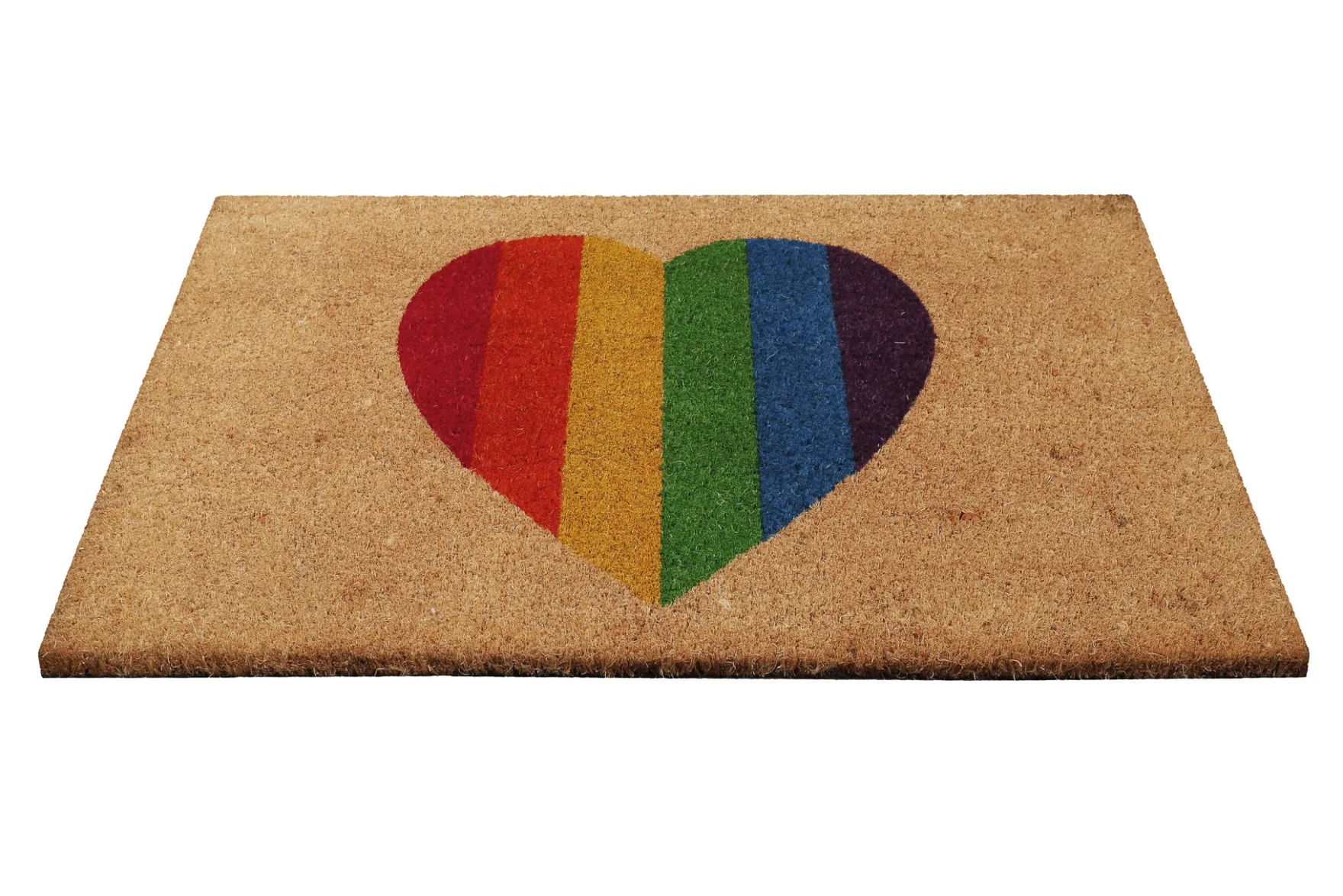 Fußmatte aus Kokosfaser Natur Bunt "Home Is Where Your Heart Is" WECONhome