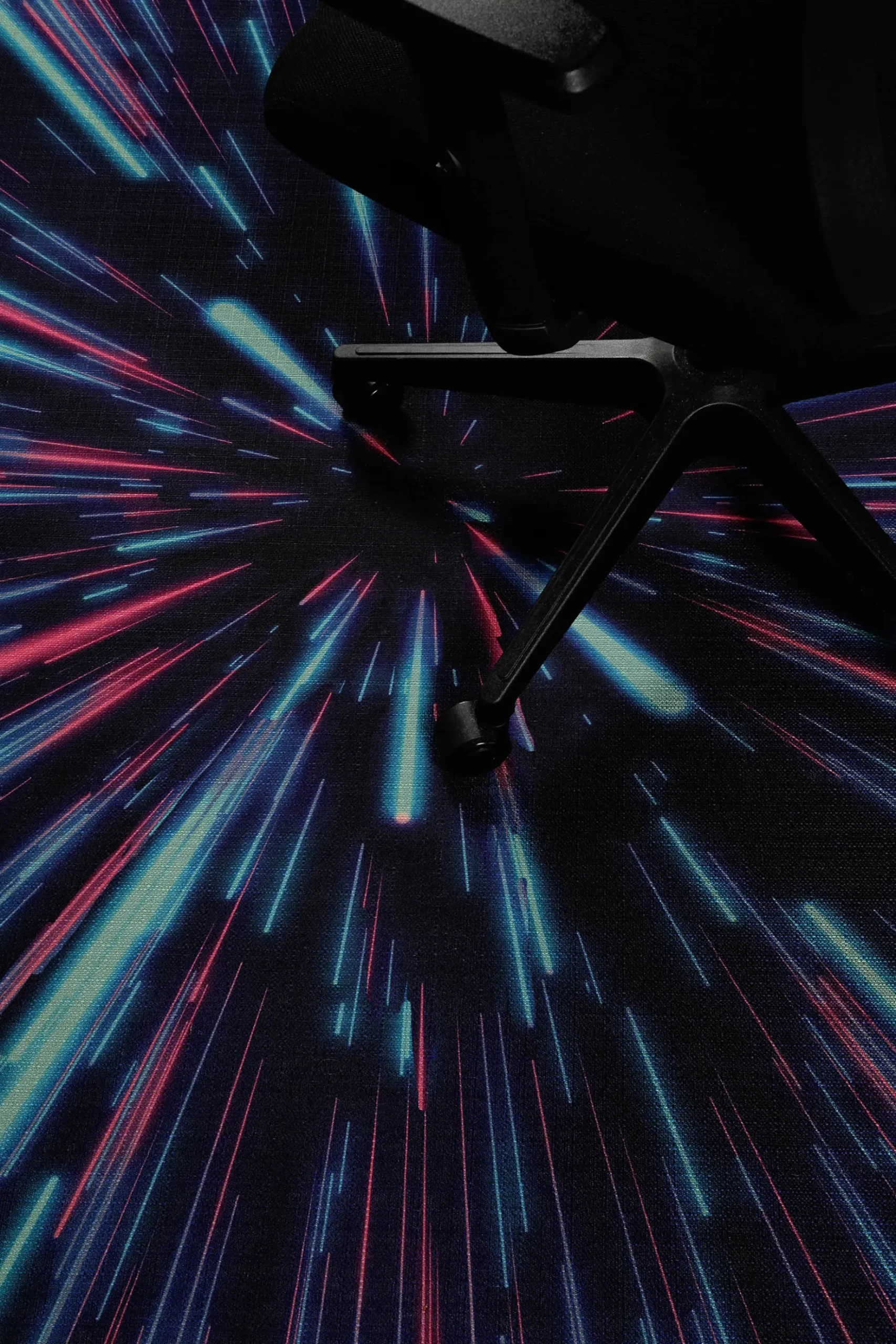 Gewebter Gamerteppich bedruckt Schwarz Multi "Neon Horizon" WECONhome