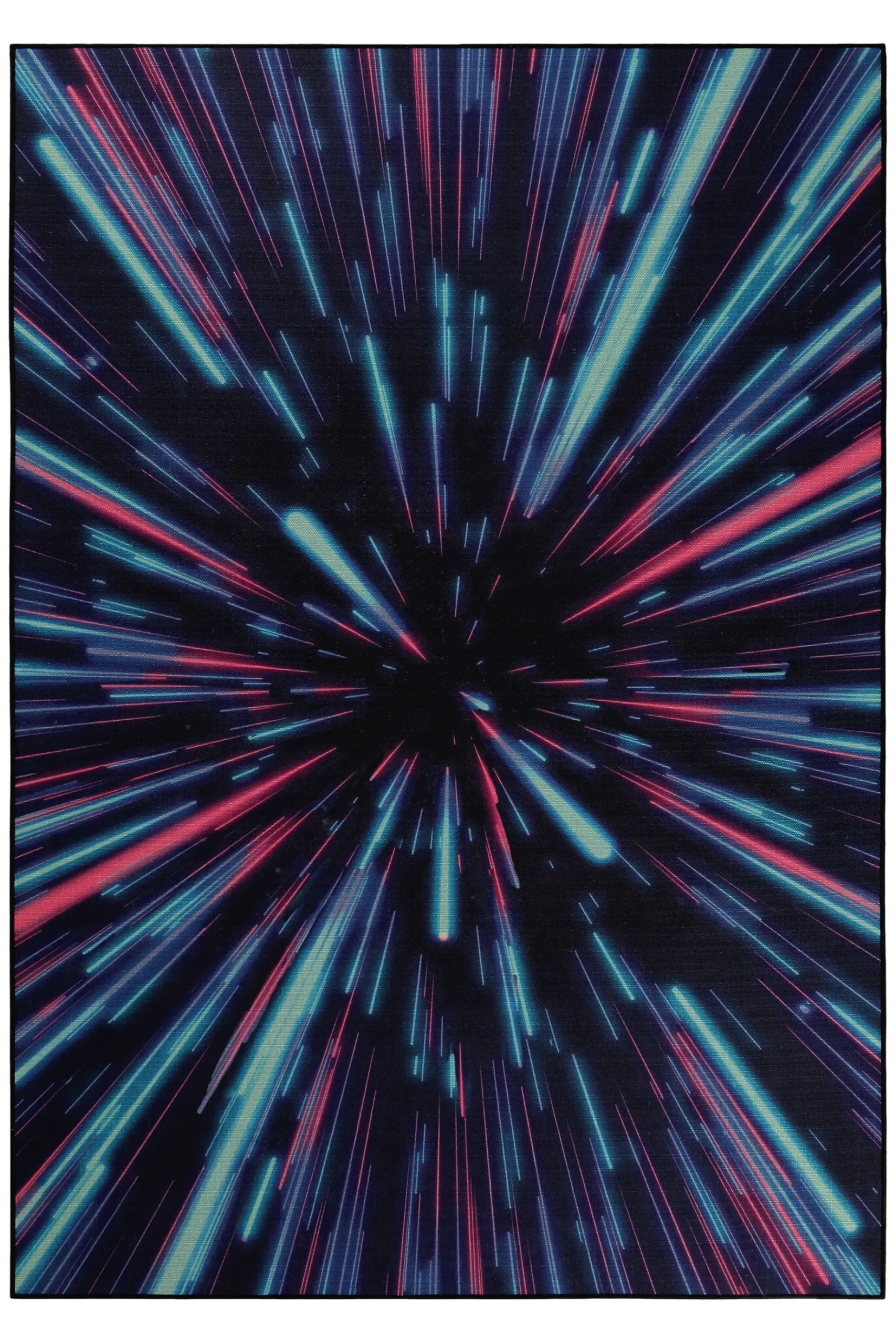 Gewebter Gamerteppich bedruckt Schwarz Multi "Neon Horizon" WECONhome