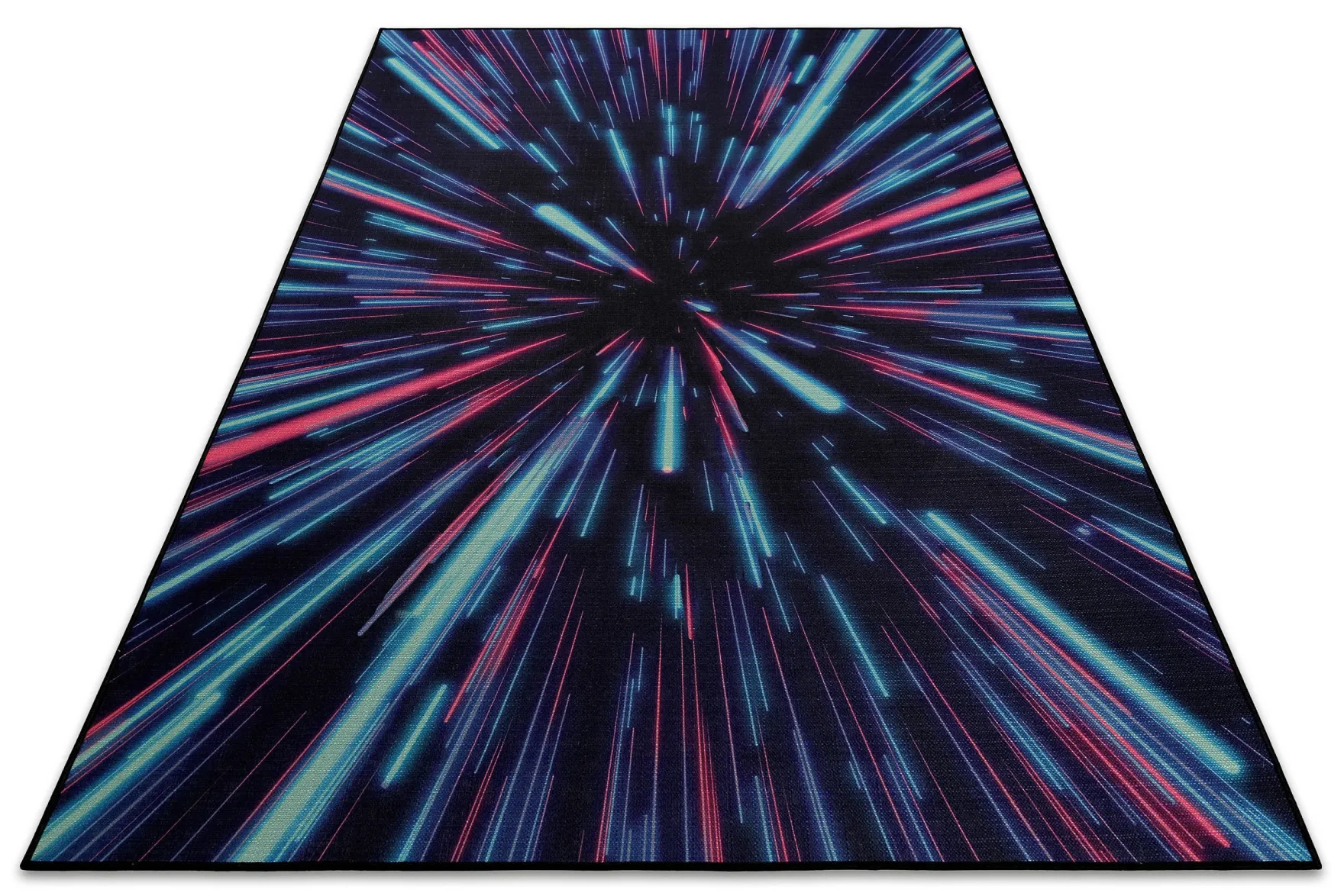 Gewebter Gamerteppich bedruckt Schwarz Multi "Neon Horizon" WECONhome