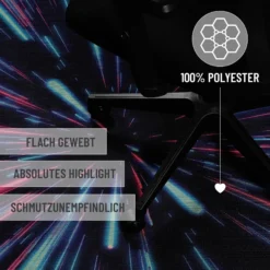 Gewebter Gamerteppich bedruckt Schwarz Multi