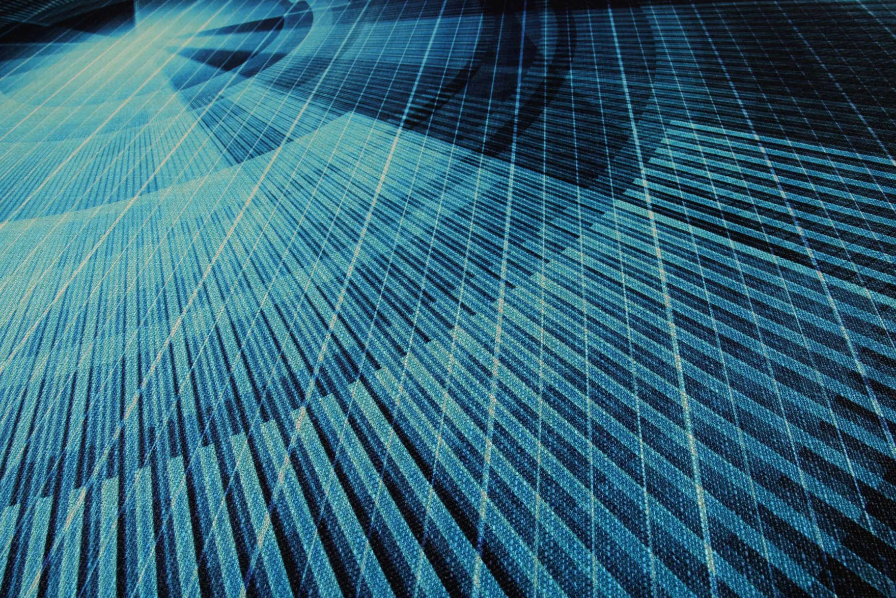 Gewebter Gamerteppich bedruckt Blau Schwarz "Cyber Swirl" WECONhome