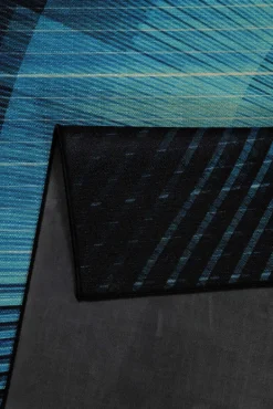 Gewebter Gamerteppich bedruckt Blau Schwarz