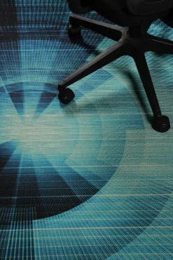 Gewebter Gamerteppich bedruckt Blau Schwarz