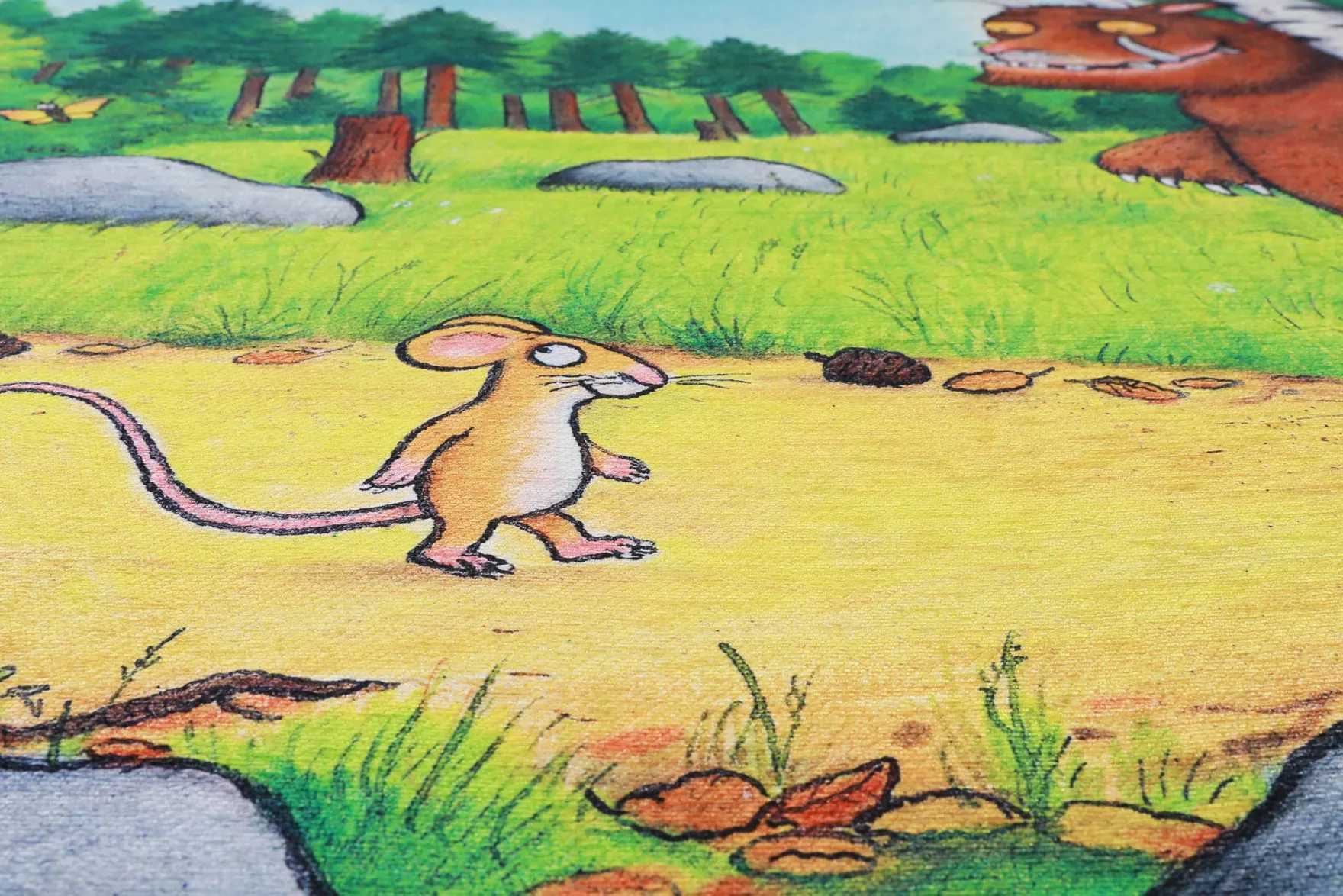Grüffelo Kinderteppich Bunt Kurzflor "Mouselo"