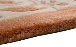 Handgeknüpfter Tibeter Teppich in rot terra mit Retro Bordüre – Neuwertig