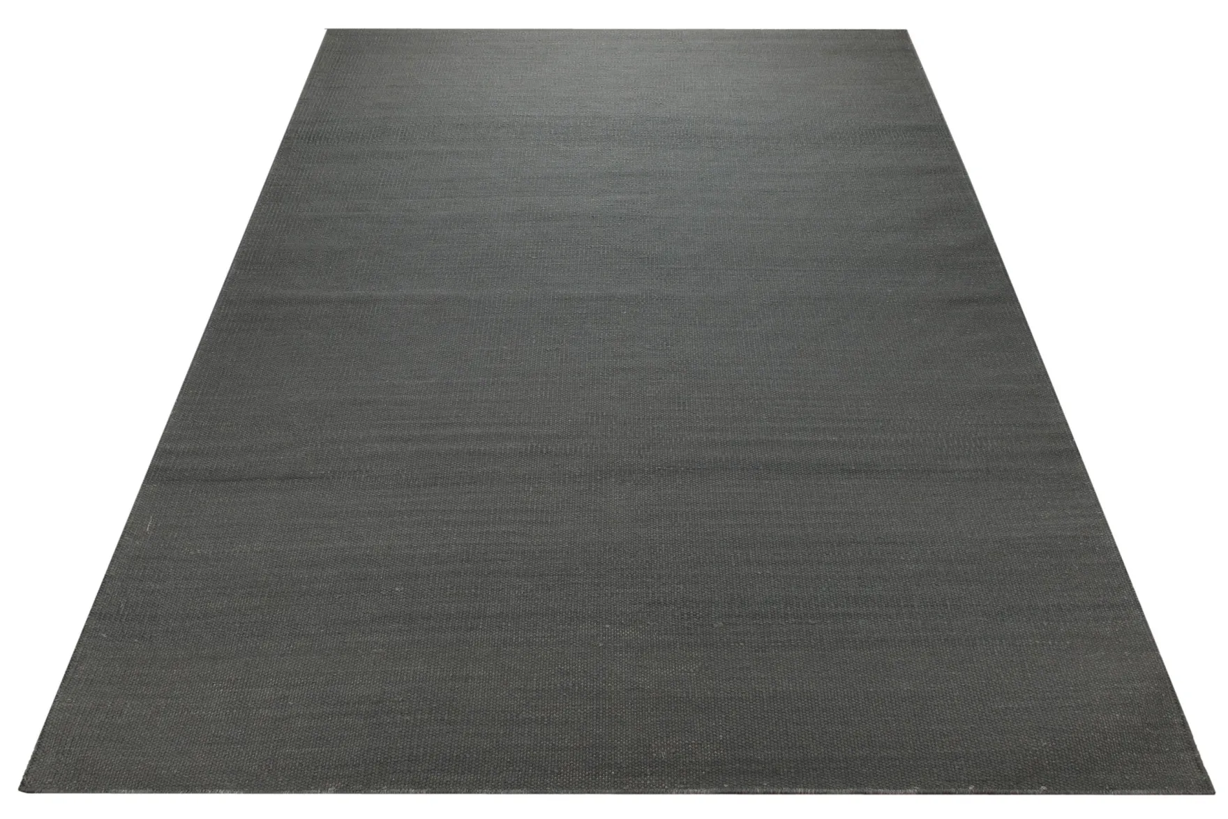 Handwebteppich Baumwolle uni anthrazit robust 160x230 cm