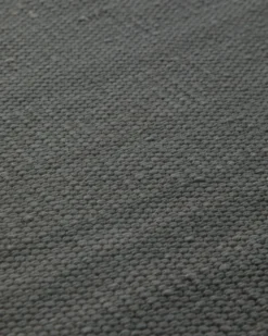 Handwebteppich Baumwolle uni anthrazit robust 160x230 cm