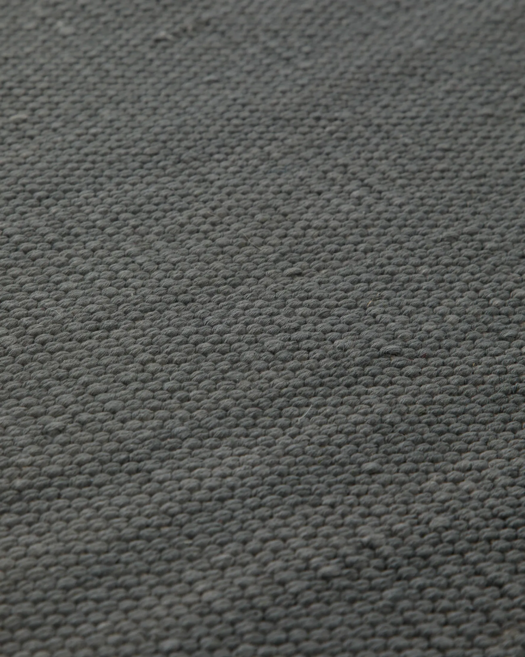 Handwebteppich Baumwolle uni anthrazit robust 160x230 cm