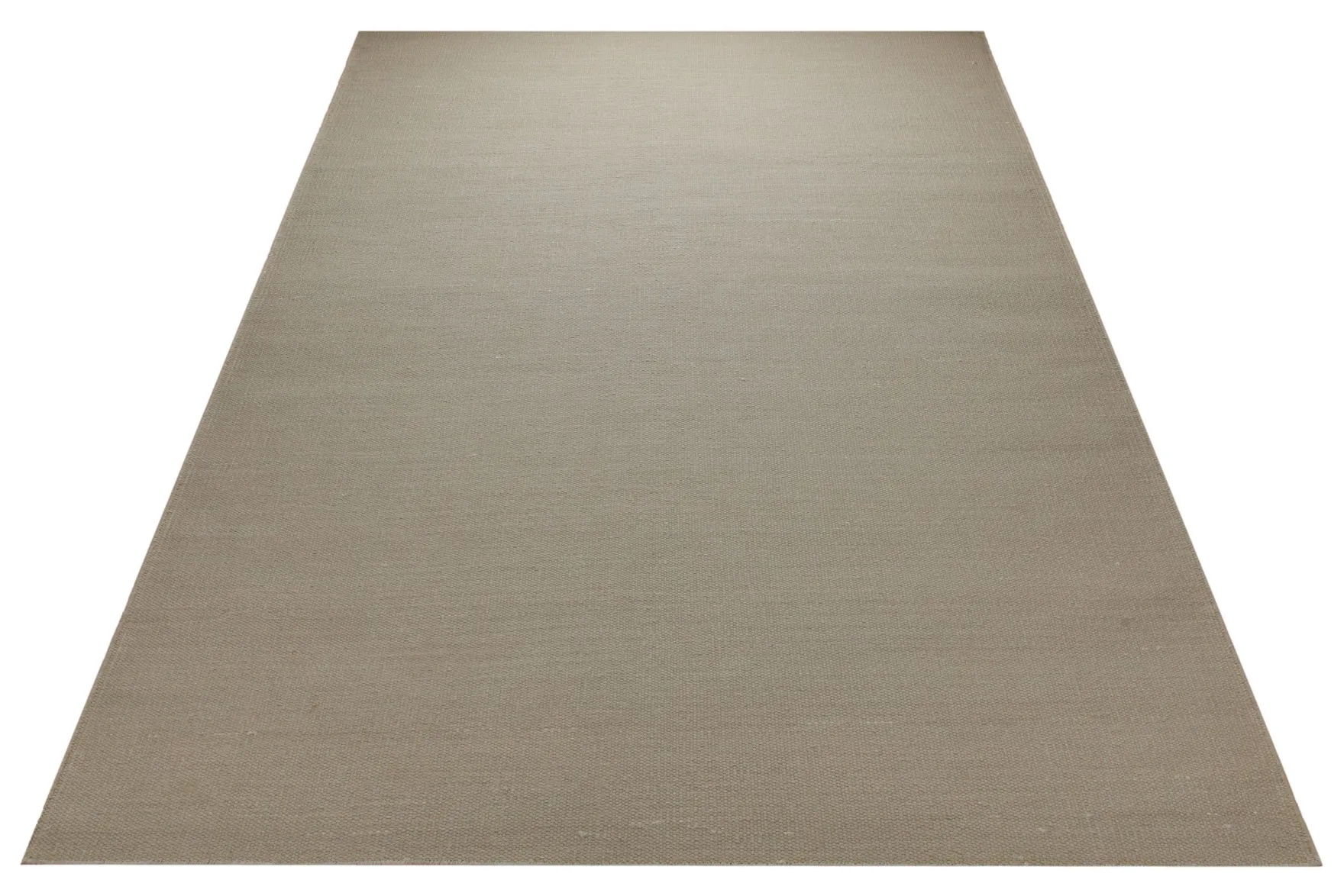 Handwebteppich Baumwolle uni taupe robust 160x230 cm