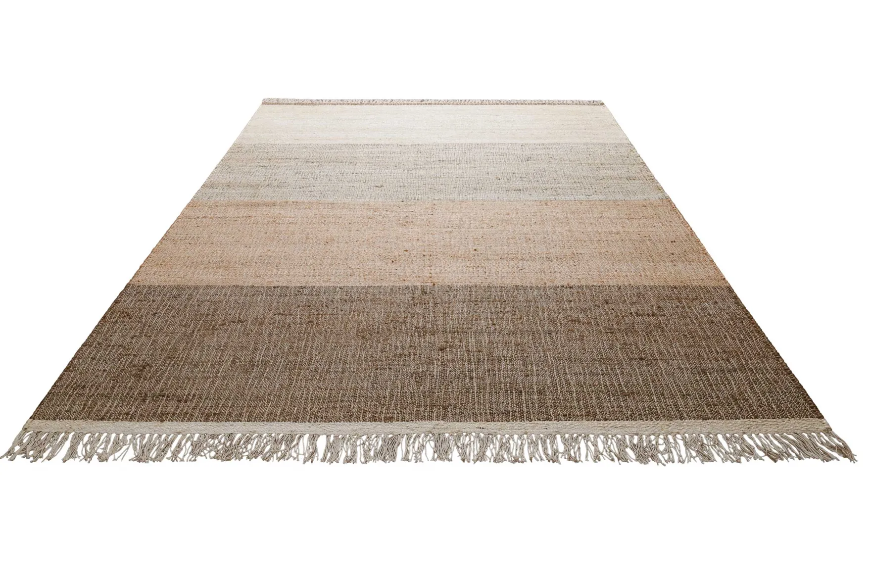 Handwebteppich Beige Braun aus Naturfaser "Vito" Green Looop
