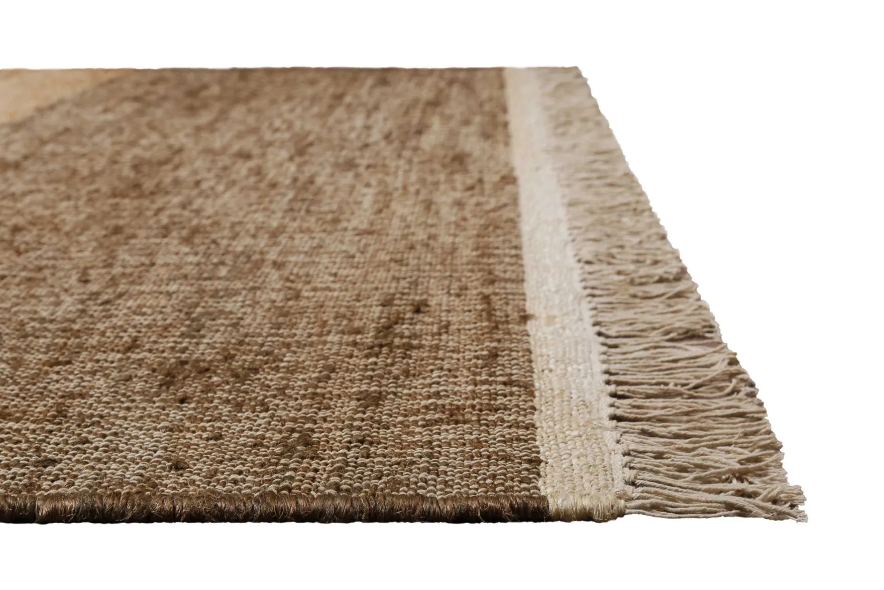 Handwebteppich Beige Braun aus Naturfaser "Vito" Green Looop