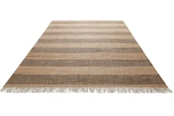 Handwebteppich Beige Braun aus Naturfaser "Virgil" Green Looop