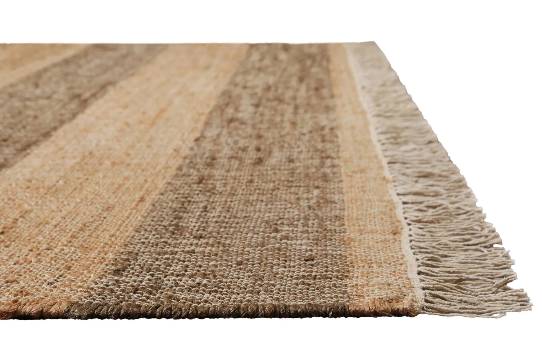 Handwebteppich Beige Braun aus Naturfaser "Virgil" Green Looop