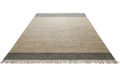 Handwebteppich Beige Grau aus Naturfaser