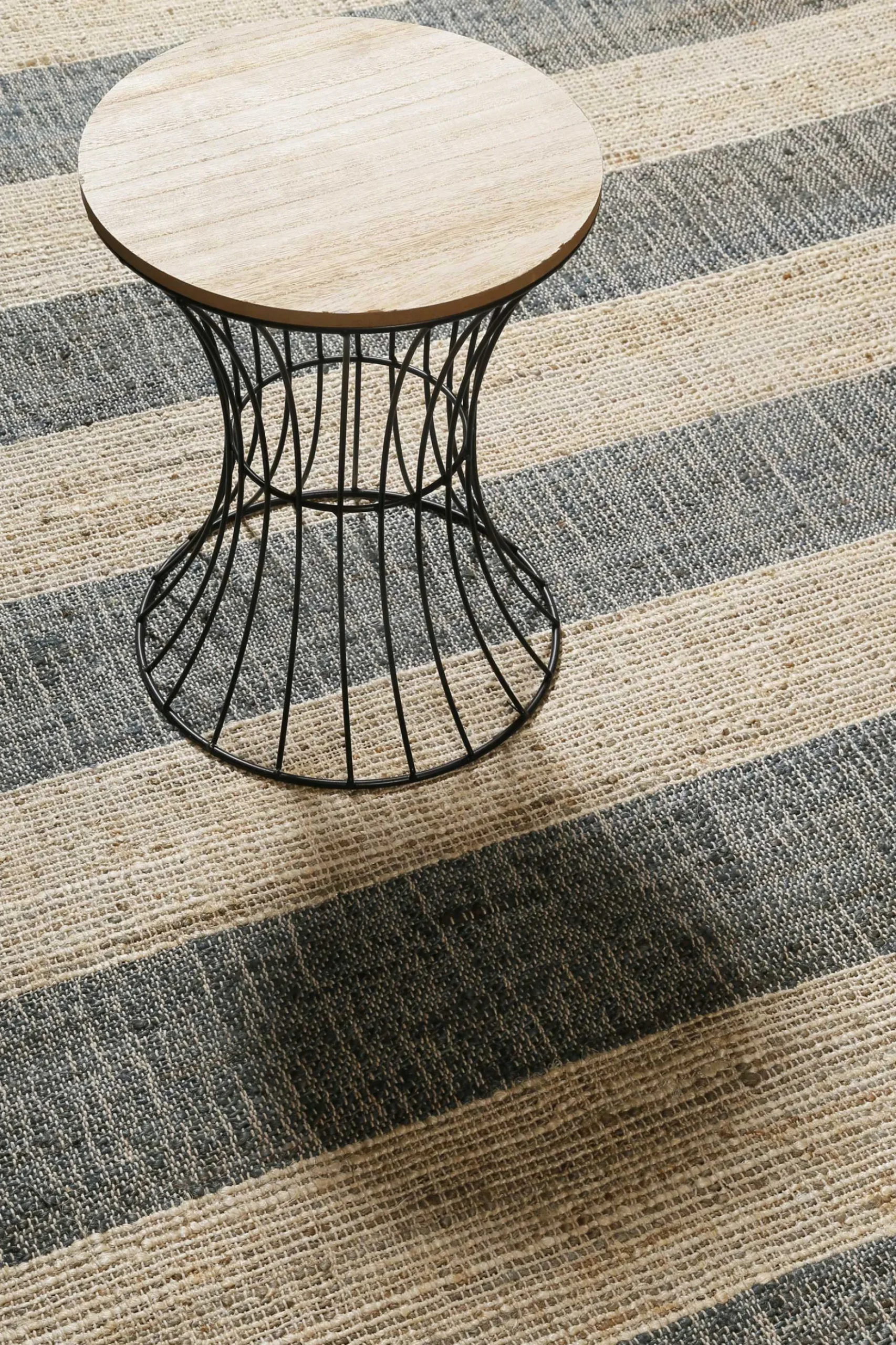 Handwebteppich Beige Grün aus Naturfaser "Virgil" Green Looop