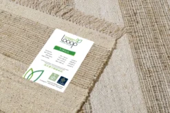 Handwebteppich Beige Sand aus Naturfaser "Virgil" Green Looop
