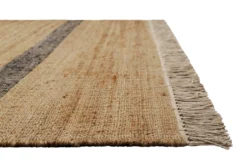 Handwebteppich Braun Grau aus Naturfaser "Vante" Green Looop
