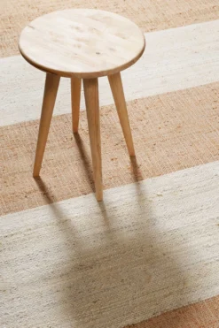 Handwebteppich Creme Beige Cognac aus Naturfaser "Vante" Green Looop