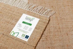 Handwebteppich Creme Beige Cognac aus Naturfaser "Vante" Green Looop