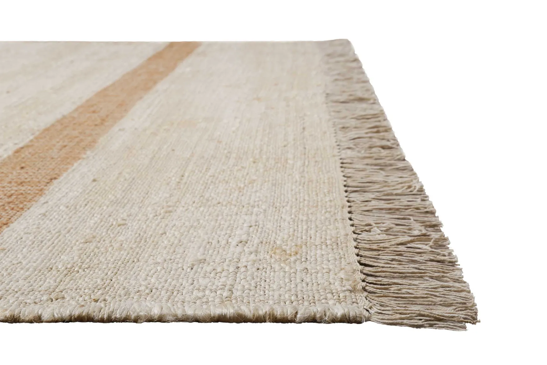 Handwebteppich Creme Beige Cognac aus Naturfaser "Vante" Green Looop