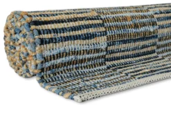 Handwebteppich Denim Blau 