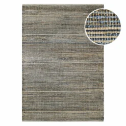Handwebteppich Denim Blau 