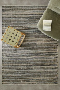 Handwebteppich Denim Blau 