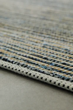 Handwebteppich Denim Blau 