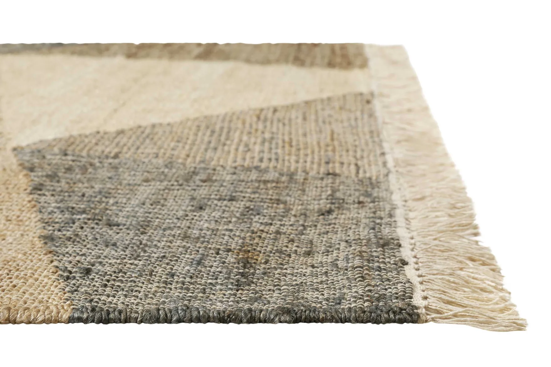 Handwebteppich Sand Taupe Braun aus Naturfaser "Vincent" Green Looop