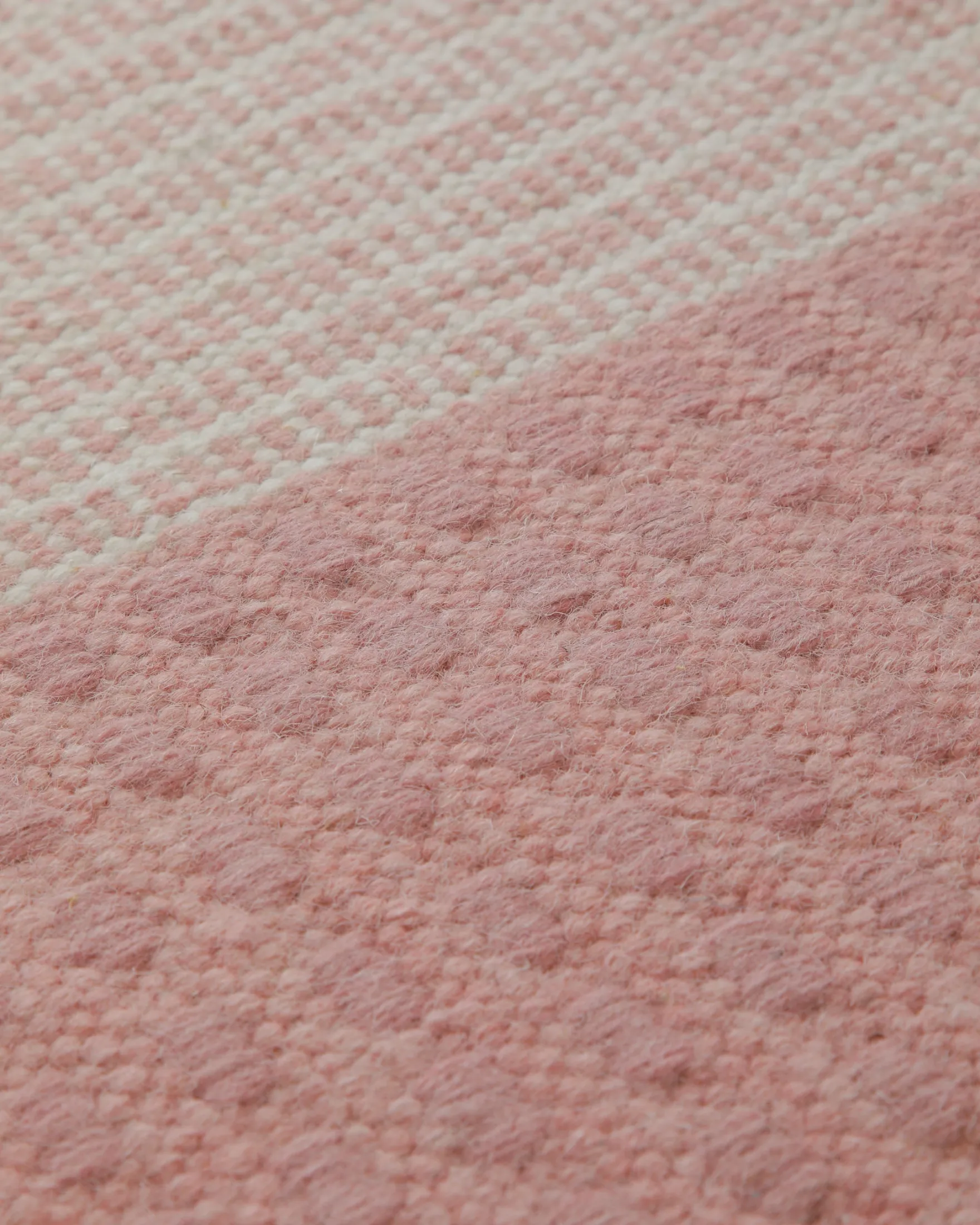 Handwebteppich Wolle Breitstreifen rosé grau 160x230 cm