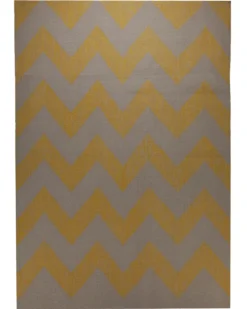Handwebteppich Wolle Chevron gelb grau 160x230 cm