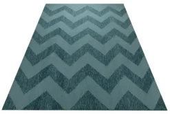 Handwebteppich Wolle Chevron petrol 160x230 cm