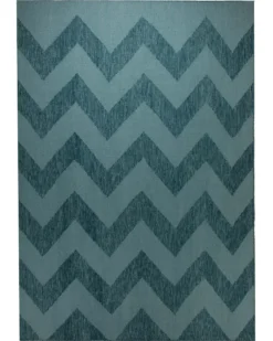 Handwebteppich Wolle Chevron petrol 160x230 cm