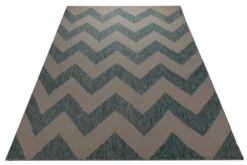Handwebteppich Wolle Chevron petrol taupe 160x230 cm