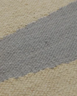 Handwebteppich Wolle Dreiecke grau creme 160x230 cm