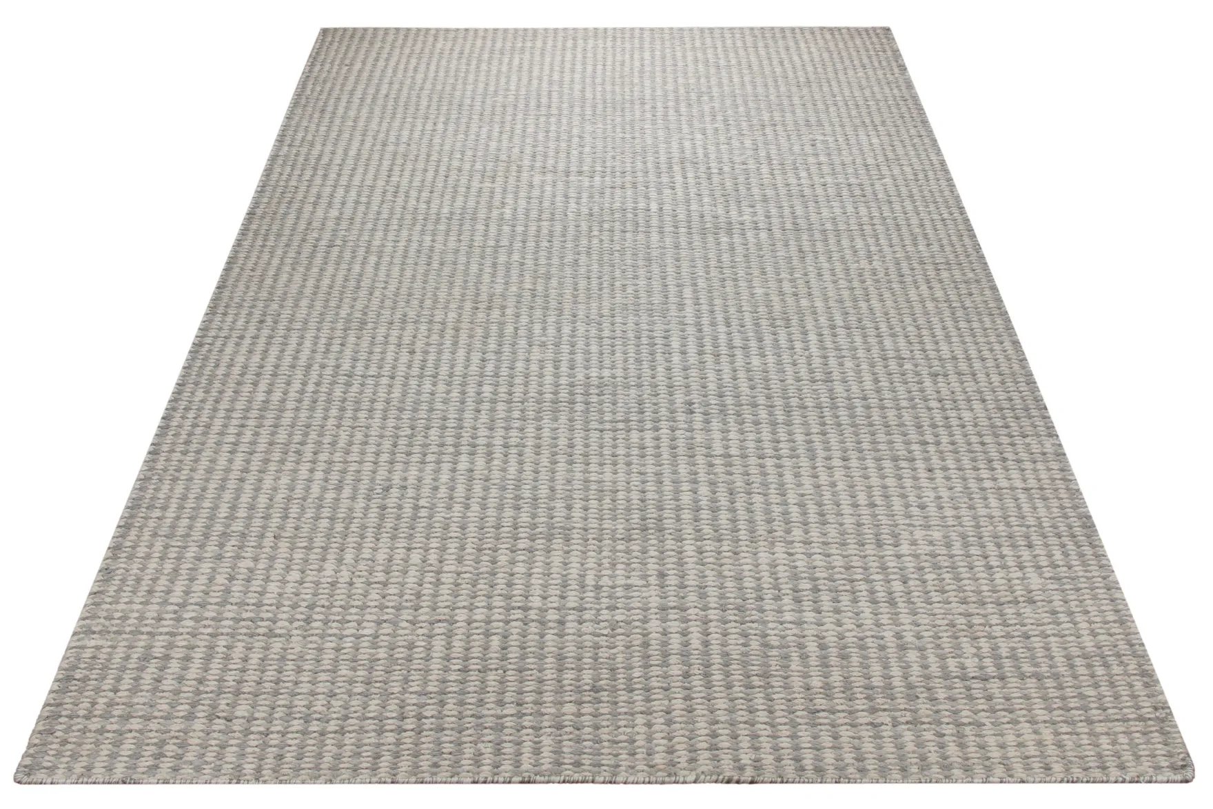 Handwebteppich Wolle meliert grau 160x230 cm