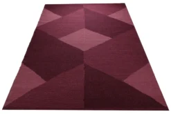Handwebteppich Wolle Rautenmuster beere 160x230 cm