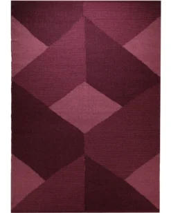 Handwebteppich Wolle Rautenmuster beere 160x230 cm