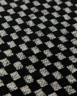 Handweb-Wendeteppich Wolle Estland Feinkaro schwarz weiß 160x230 cm