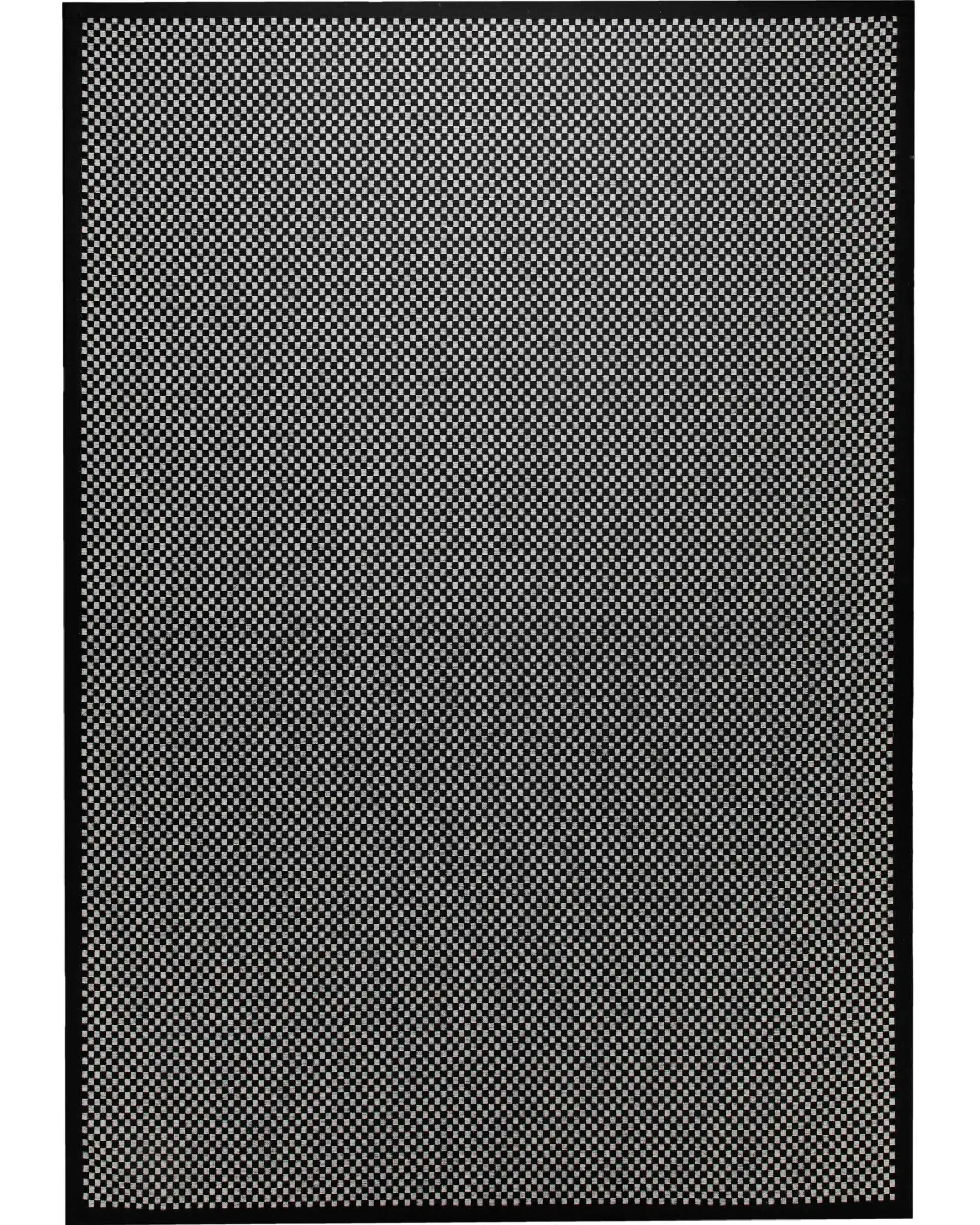 Handweb-Wendeteppich Wolle Estland Feinkaro schwarz weiß 160x230 cm