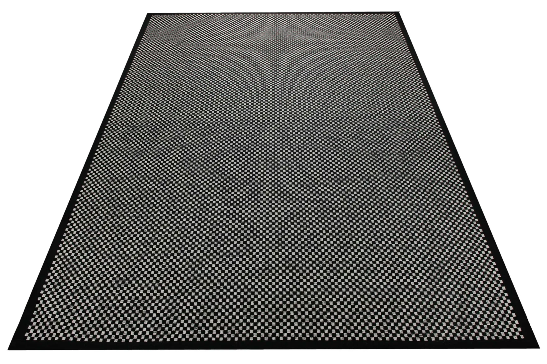 Handweb-Wendeteppich Wolle Estland Feinkaro schwarz weiß 160x230 cm