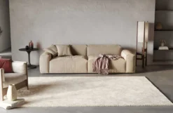 Hochflor Teppich Weiß Creme