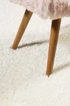 Hochflor Teppich Weiß Creme