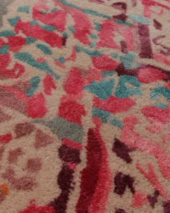 Ikat-Raute in Pink - Handtuft Wolle 160 x 230 cm