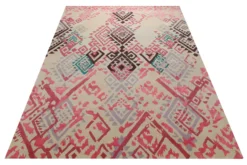 Ikat-Raute in Sand - Handtuft Wolle 160 x 230 cm