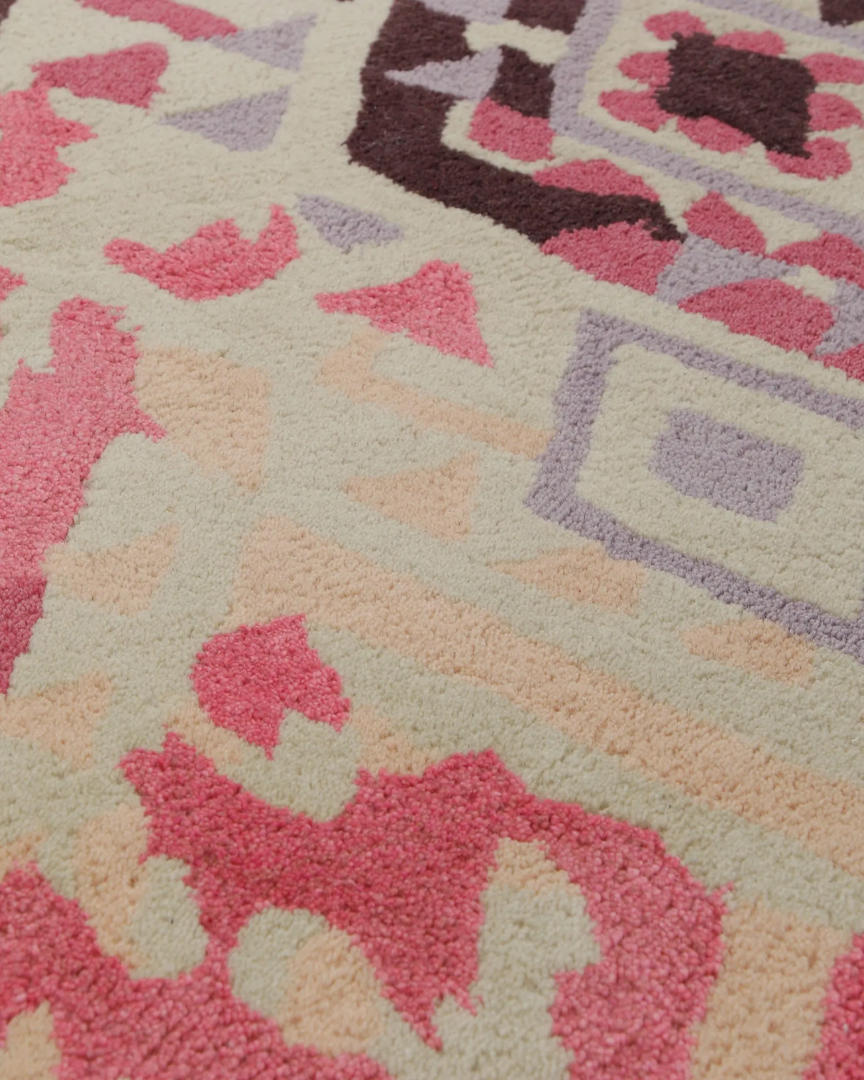Ikat-Raute in Sand - Handtuft Wolle 160 x 230 cm