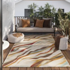 In & Outdoorteppich Beige Bunt 
