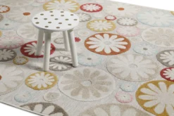 In & Outdoorteppich Beige Bunt "Flowerdrops" WECONhome