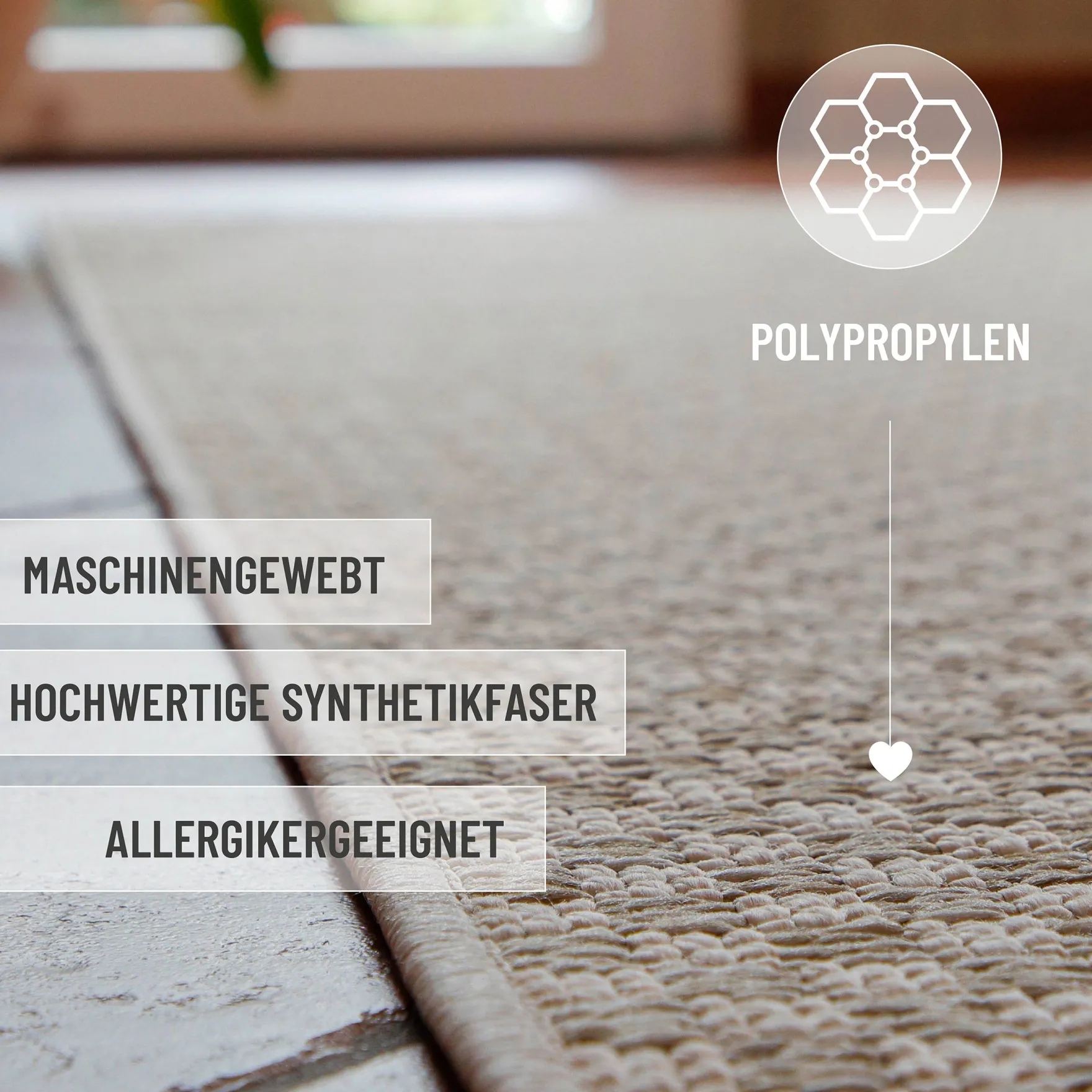 In- & Outdoor Teppich Creme Weiß, pflegeleicht & wetterfest "Miami South Beach" WECONhome